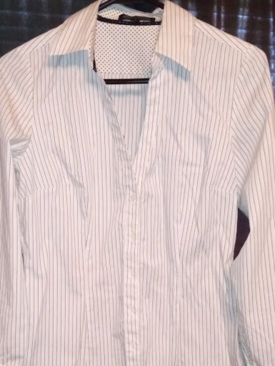 Express Tops - Express Design Studio Portofino Shirt Size Small black/gey/white long sleeve